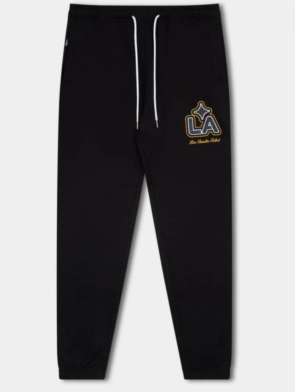 Leave Breath Futbol Galaxy  Black Joggers with LA Patch Size Large